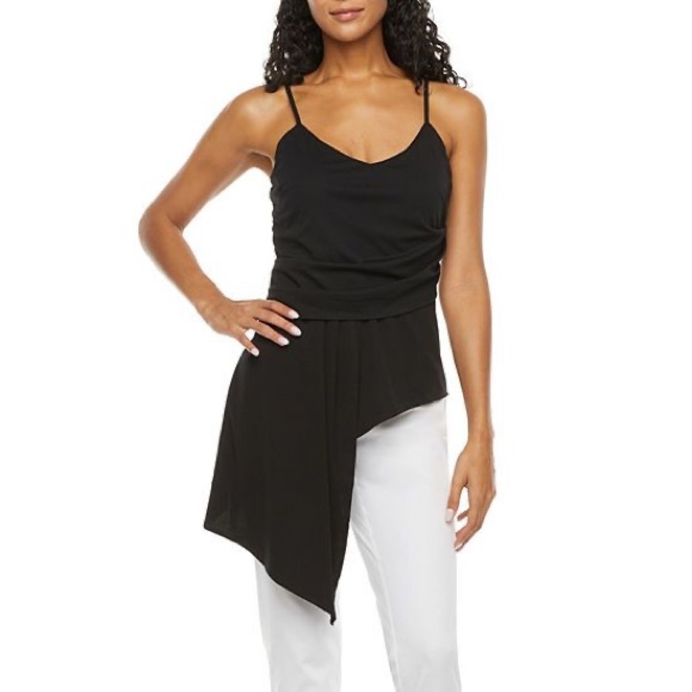 Express Black Asymmetric Tank Top – Size M, Flattering & Slimming Going Out Top
